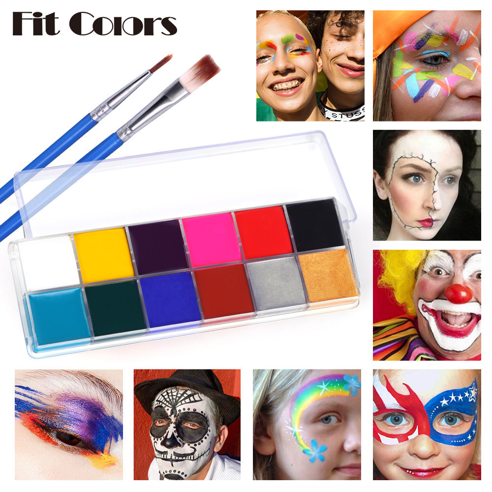 Fit Colors 12 Colors Face Color Water Soluble Body Paint Halloween Masquerade Makeup - Korvel