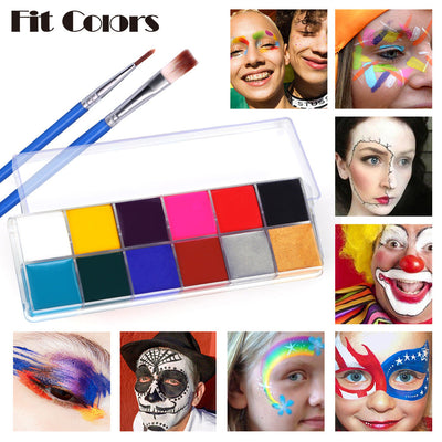 Fit Colors 12 Colors Face Color Water Soluble Body Paint Halloween Masquerade Makeup - Korvel