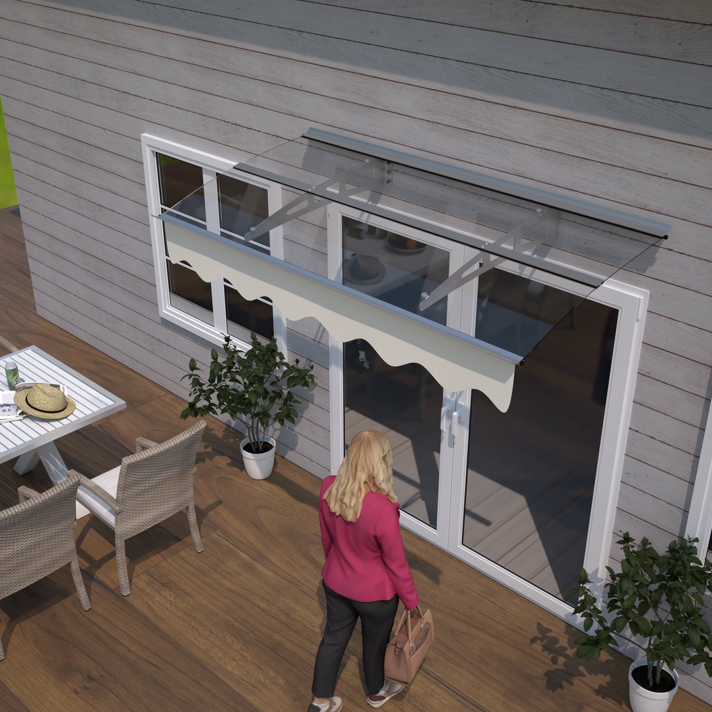 5934W Series Door Window Awning Canopy - 59"x34" Polycarbonate