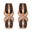 Boucles d'oreilles J-Hoop en or rose 10K avec diamants en croix