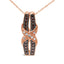 Collar de Pendiente en Infinito con Twist de Diamantes en Oro Rosa de 10K