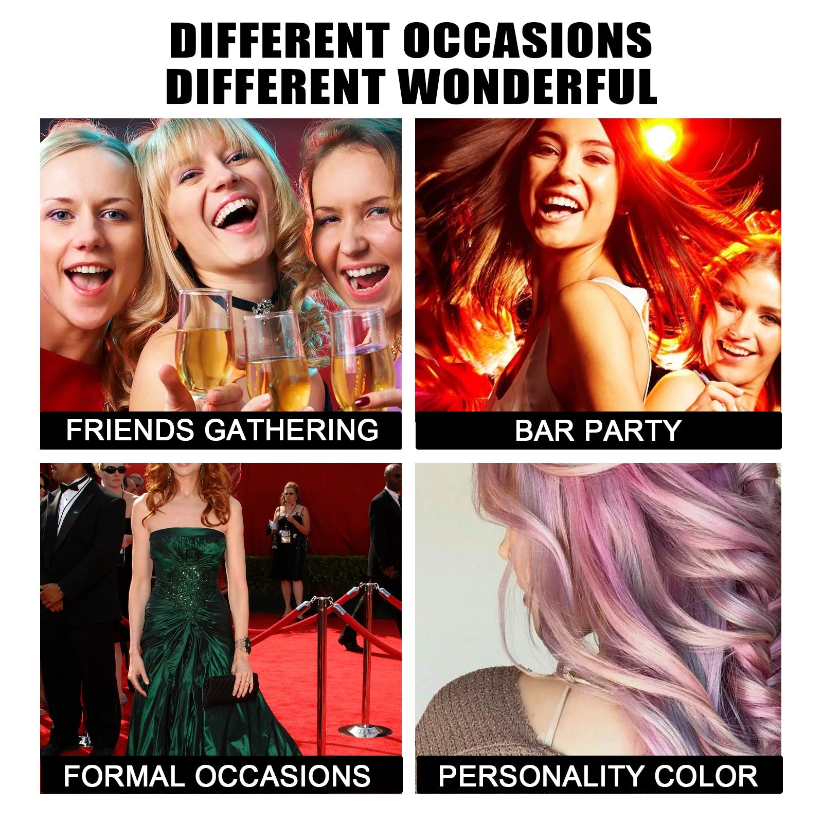 Party Temporary Hair Dye, Disposable Party Glitter Hair Color Fast And Easy Color Without Damaging Hair - Korvel