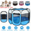 Portable Foldable Pet Tent Exercise Pen with Zippered Top
