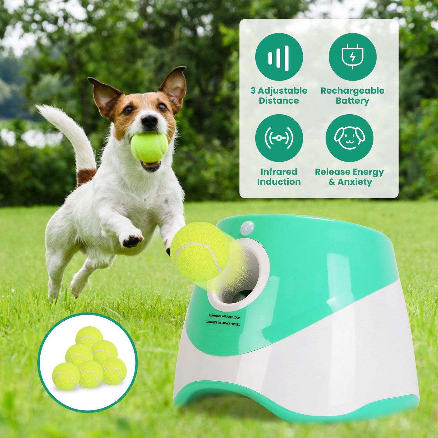 Lanceur de balle automatique Gbruno avec 6 balles de tennis