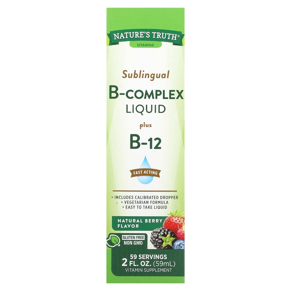 Complexe de vitamines B sublingual au goût de baies naturelles de Nature's Truth 2 Fl Oz