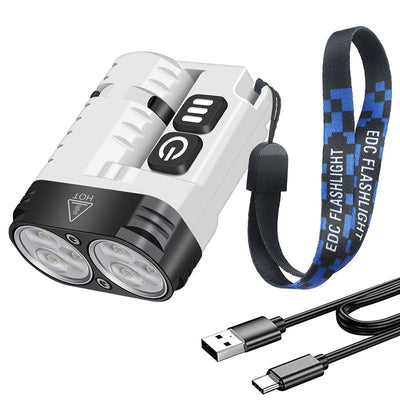 U6 SST20 LED EDC Flashlight Keychain Work Light Type-C Rechargeable Clip Torch with Magnet Camping Pocket Lantern - Korvel