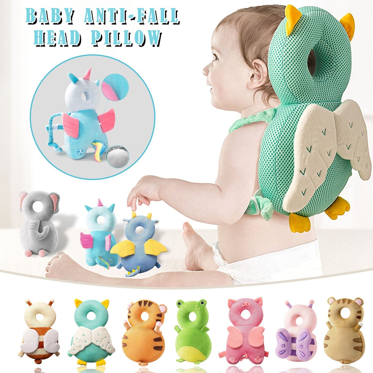 Almohada Anticaídas para Bebés con Protección de Cabeza Linda
