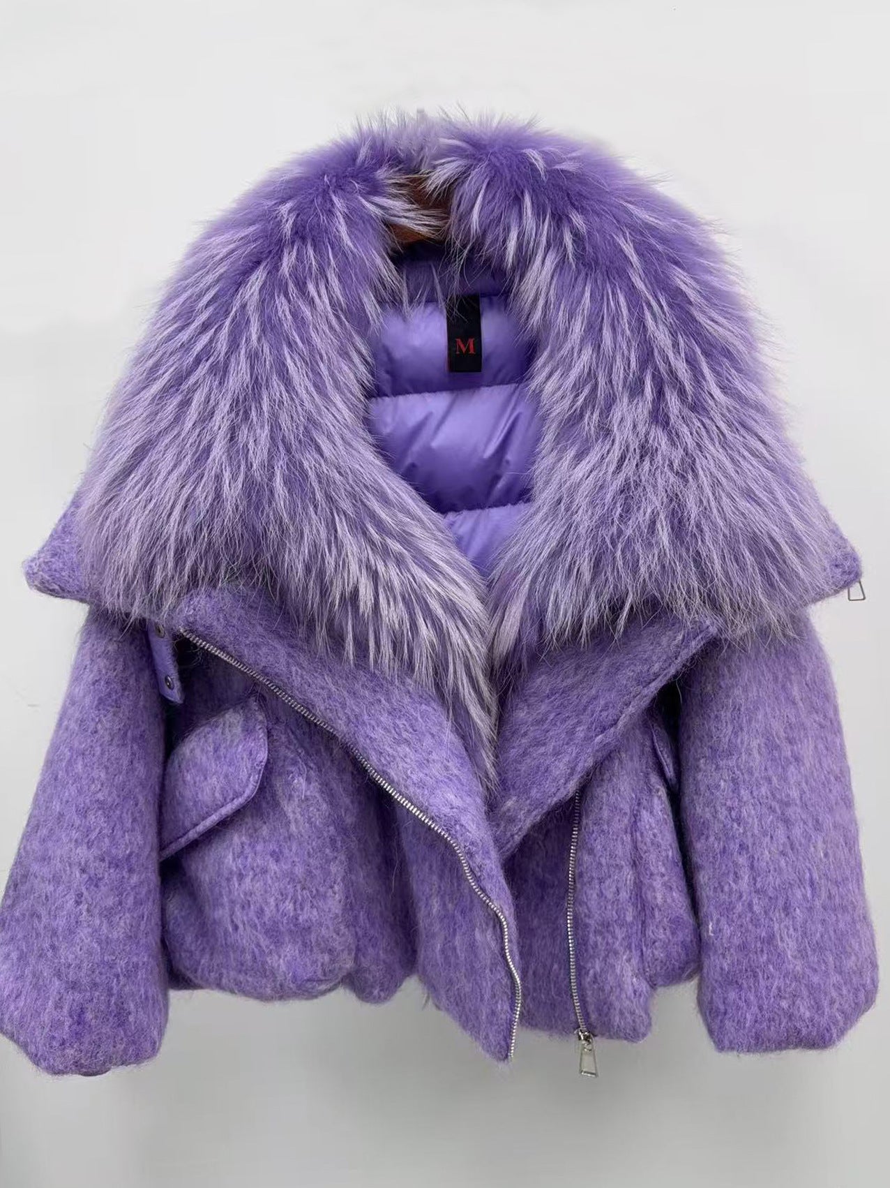 Women's Luxurious Down Jacket with Cashmere Fur Collar