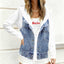 Chaqueta con capucha de manga larga para mujer