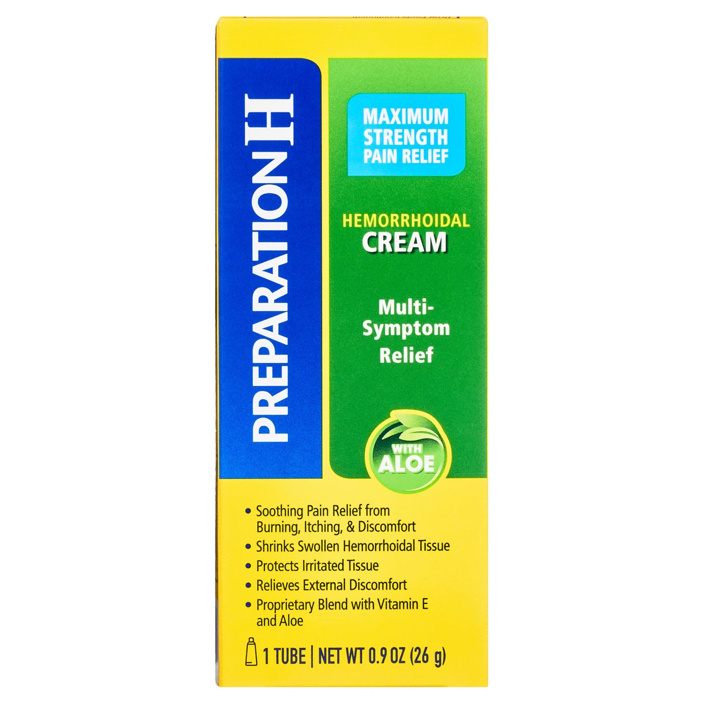 Crema Analgésica de Máxima Fuerza Preparation H con Aloe - 0.9 oz