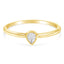 Anillo de Diamante en Forma de Gota de Plata Esterlina Baño de Oro de 14K - Talla 6