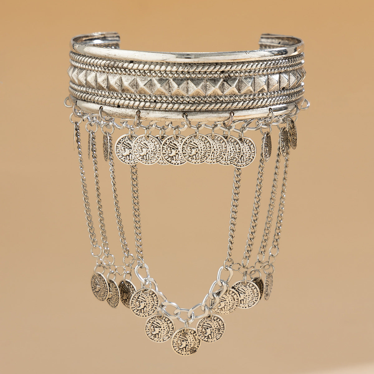 Western Cowboy Style Metal Tassel Arm Chain Bracelet