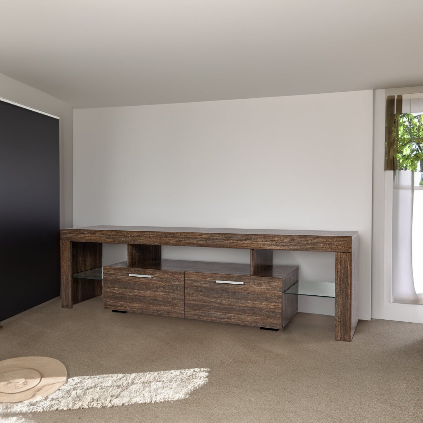 20 minutes quick assembly brown simple modern TV stand - Korvel