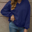 V-Neck Solid Color Casual Sweatshirt