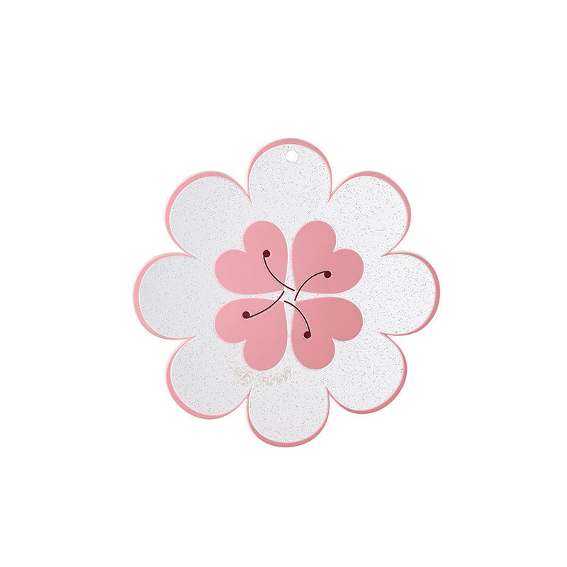 Lucky Flower Heat Insulation Mat Simple Wind Table Heat Insulation Mat Anti scalding Bowl and Dish Mat Household Plate Mat PVC Mat - Korvel