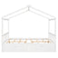 Full Size House Platform Bed with Two Drawers Headboard and Footboard,Roof Design White - Korvel