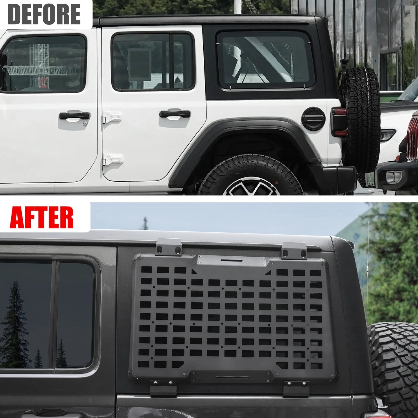 Rear Window Molle Panel System for 2018-2024 Jeep Wrangler JL 4Doors - Modular Storage and Protective Decoration - Korvel