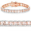 Pulsera de Morganita Genuina Baño de Oro Rosa de 18K en Plata de Ley