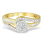 10K Yellow Gold Diamond Cluster Engagement Ring - Size 6