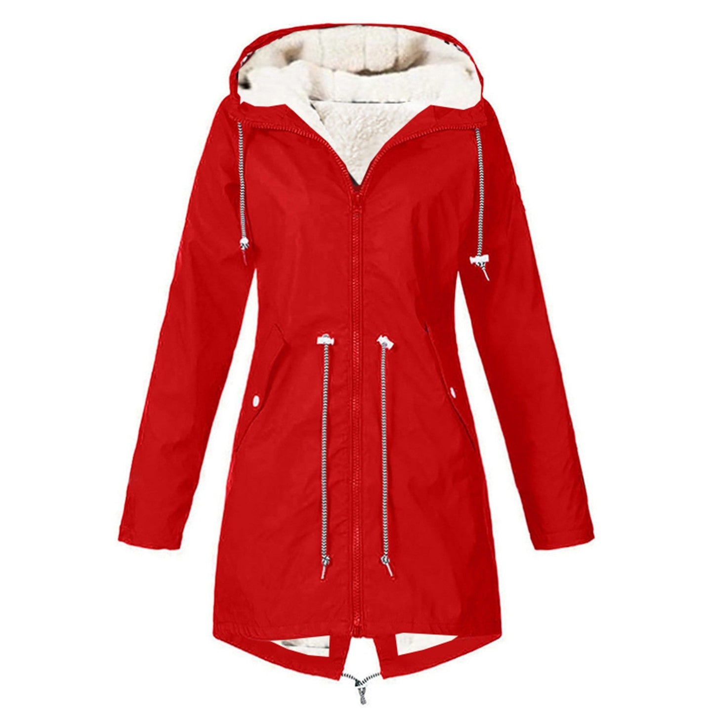 Plus Size Waterproof Sports Jacket with Fleece Lining