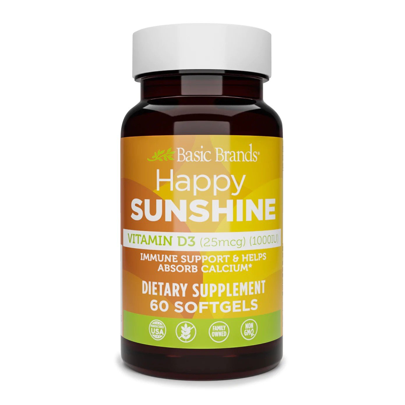 Basic Organics Vitamin D3 1000 IU 30 Softgels