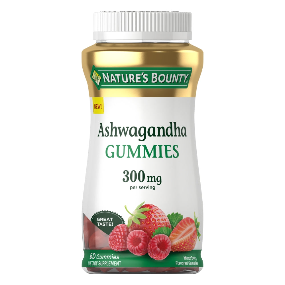 Gommes Ashwagandha de Nature's Bounty - Saveur Baies Mélangées