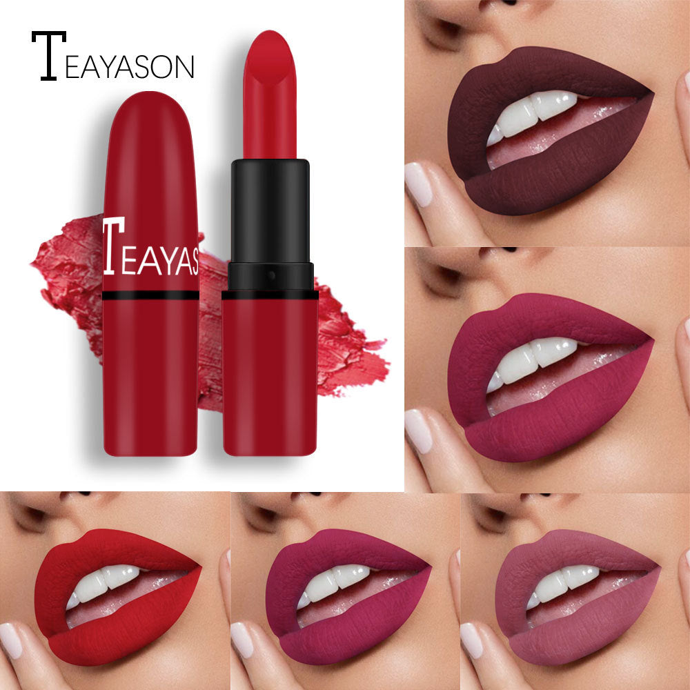 Premium Matte Lipstick in Rich Plum and Classic Red Shades