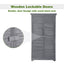 Wooden Garden Shed 3-tier Patio Storage Cabinet Outdoor Organizer Wooden Lockers with Fir Wood (Gray Wood Color -Shutter Design) - Korvel