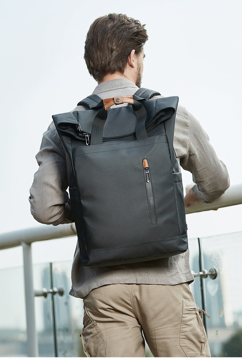 Sac à dos de loisirs pour hommes avec fermeture latérale