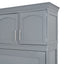 Full Size Murphy Bed Wall Bed with Top Cabinets,Gray - Korvel