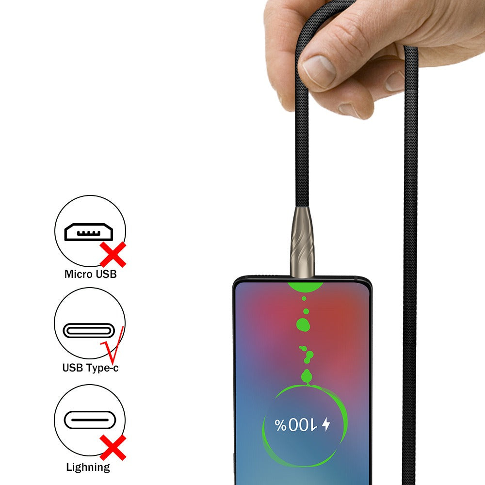 5AType-c zinc alloy fast charging data cable suitable for Android charging Xiaomi Huawei phone fast charging cable durable - Korvel