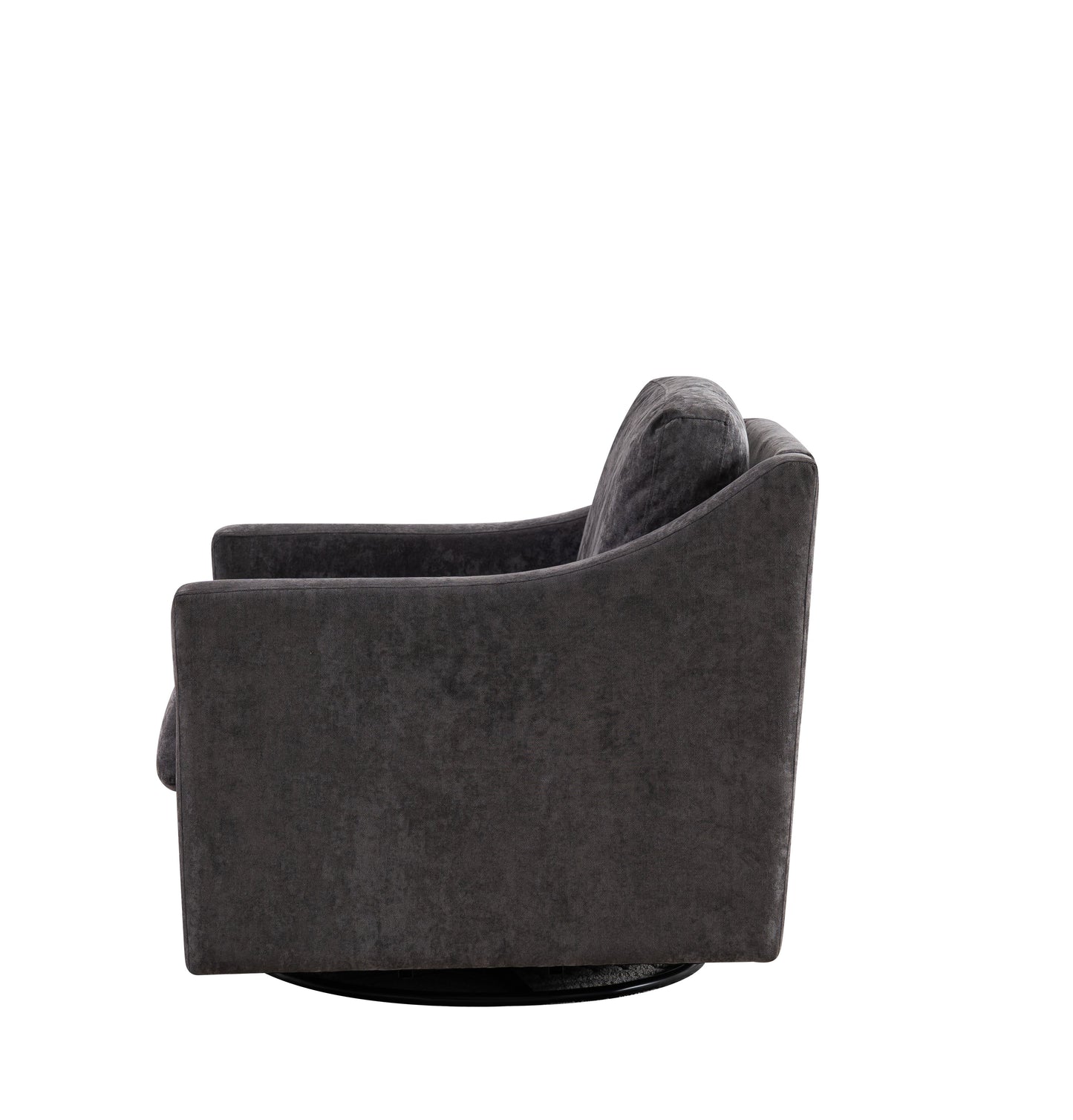 Fauteuil pivotant large avec coussin doux - Fauteuil moderne gris