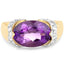 14K Yellow Gold Plated Amethyst & White Topaz Ring