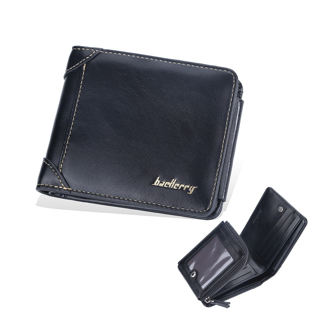 Cartera con cremallera corta para hombres - Elegante y funcional