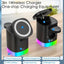 3 In 1 Magnetic Wireless Fast Charger For Smart Phone RGB Ambient Light Charging Station For Airpods IWatch - Korvel