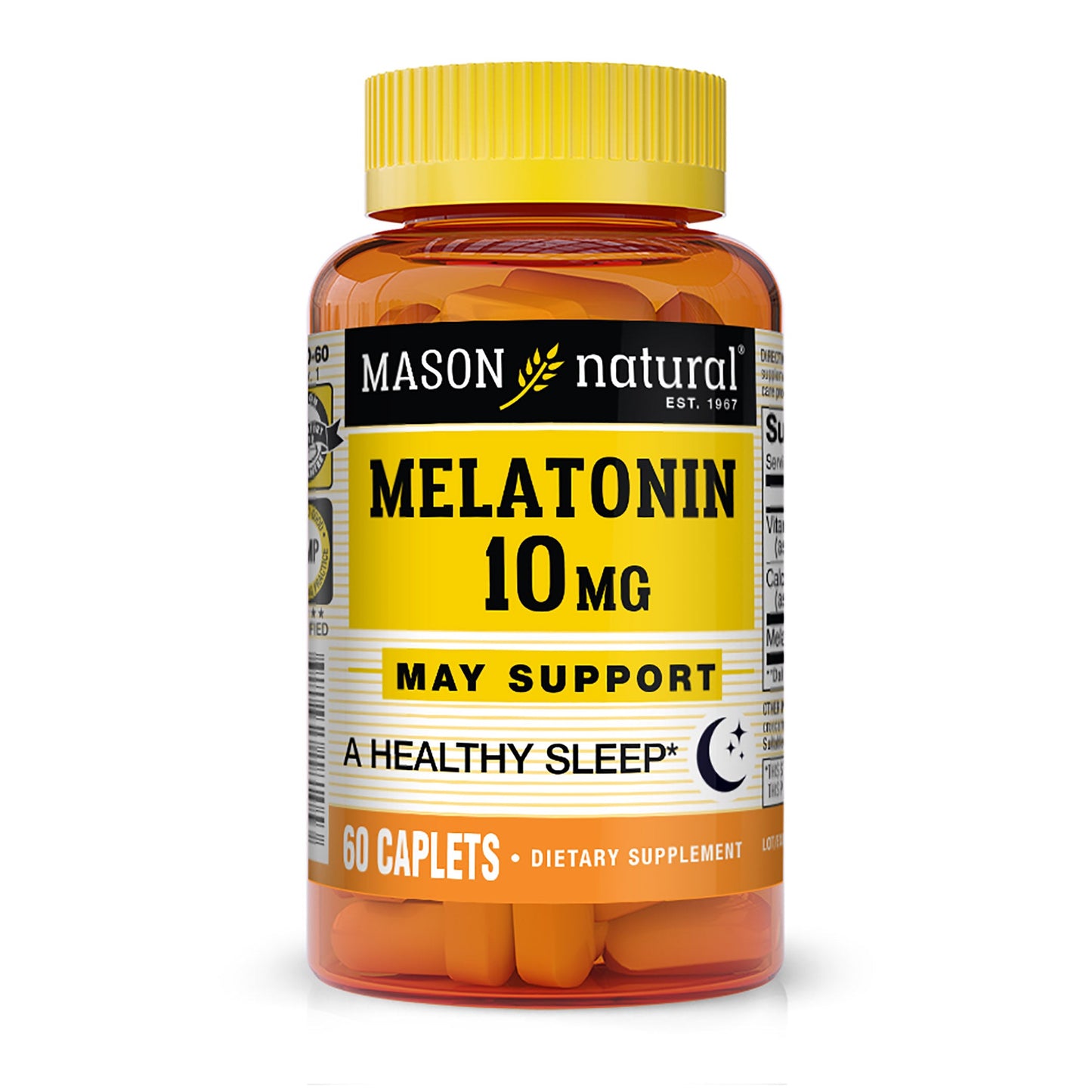 Mason Natural Mélatonine 10 Mg avec B6 et Calcium - 60 Comprimés