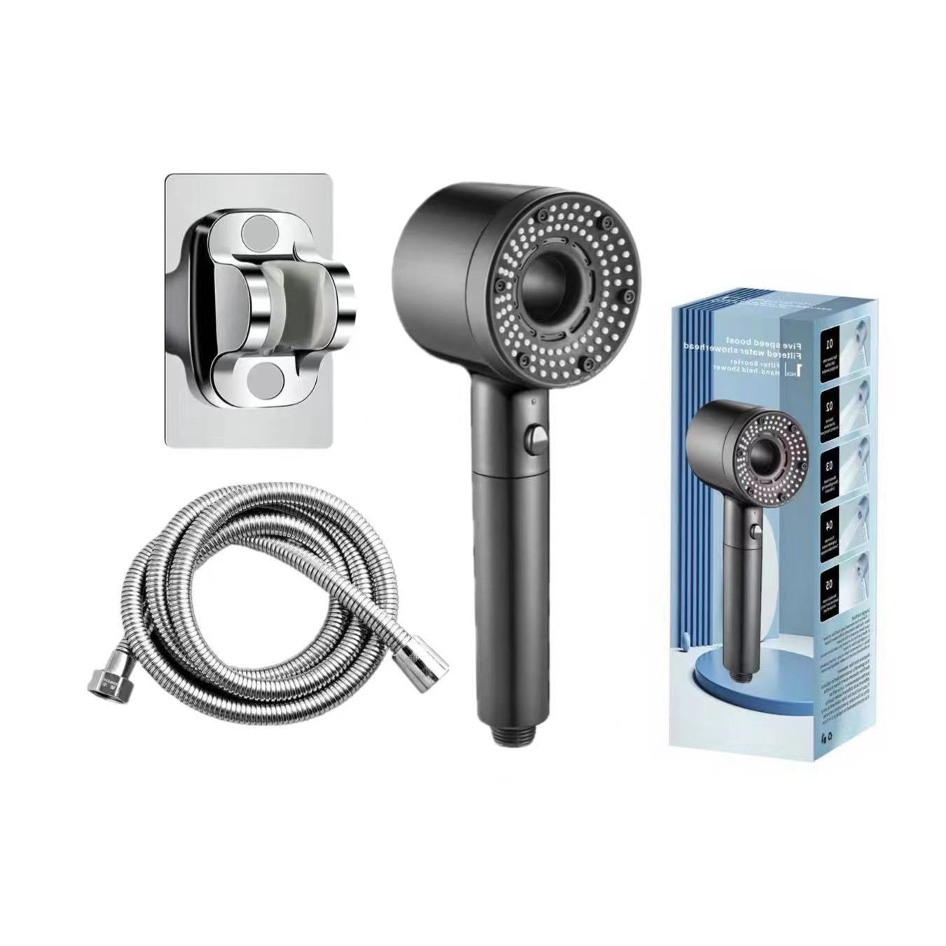 Premium Five-Level Handheld Shower Head with Turbo Water Flow