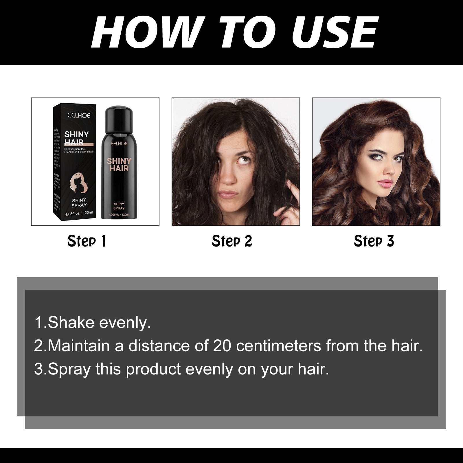 Hair Shine Spray Repair Dry And Irritated Hair Moisturizing Hair Treatment Spray For Damaged Hair - Korvel
