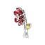 Broche épingle en or blanc 18K avec diamants et tourmaline en forme de fleur