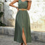 Robe midi sans manches à boutons décoratifs élégante