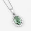1.39 Carat Green Tourmaline and Diamond 14K White Gold Pendant
