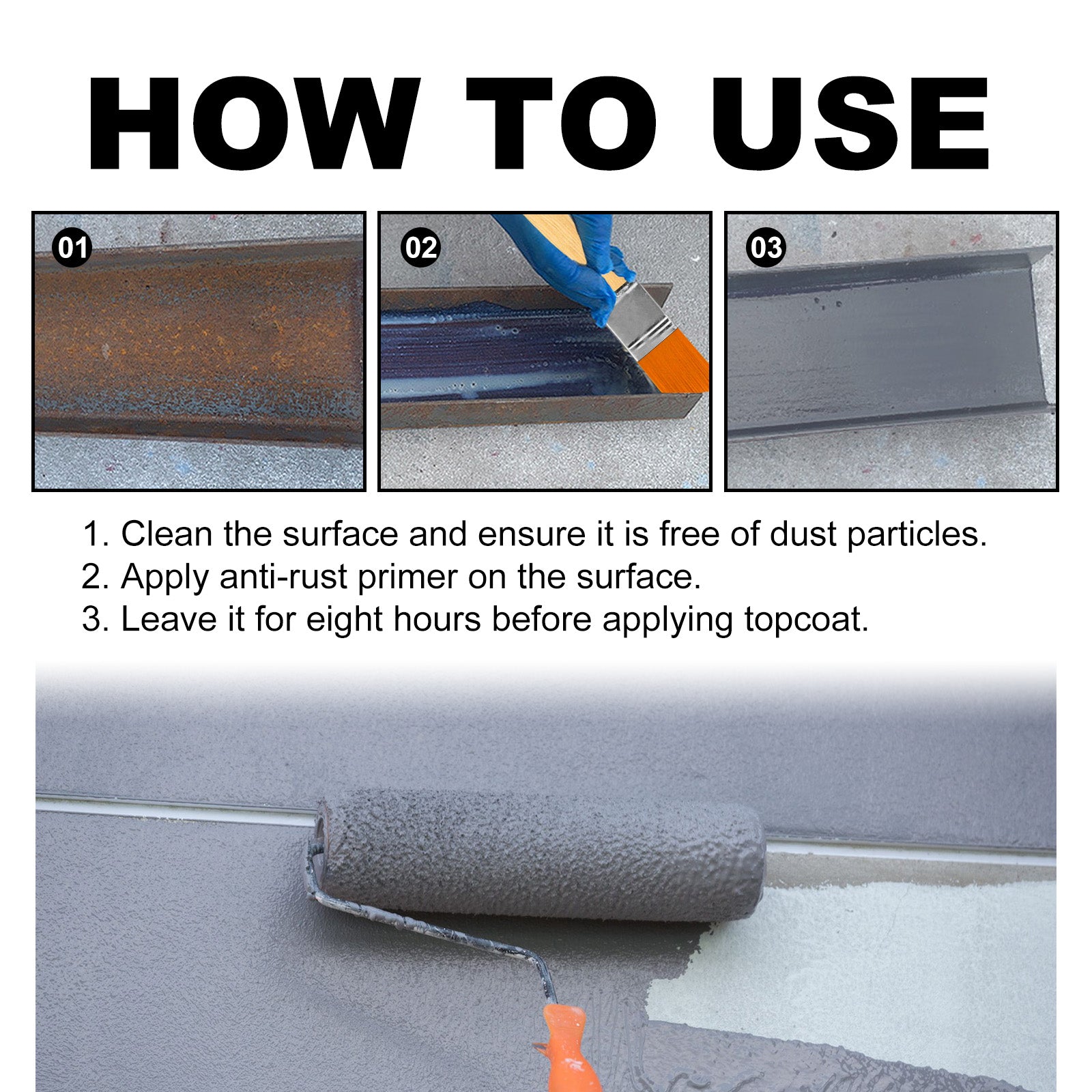 Rust Conversion Primer, Iron Door Metal Gear Bracket Rust Stair Handrail Corrosion Remover - Korvel