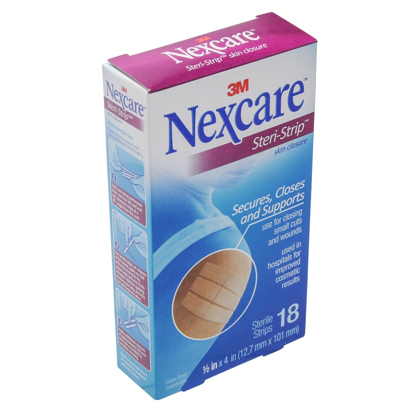 Tiras de Cierre de Piel Nexcare Steri-Strip, 0.5 Pulgadas