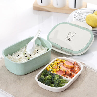 Premium Wheat Straw Bento Lunch Box - 2 Layer Design
