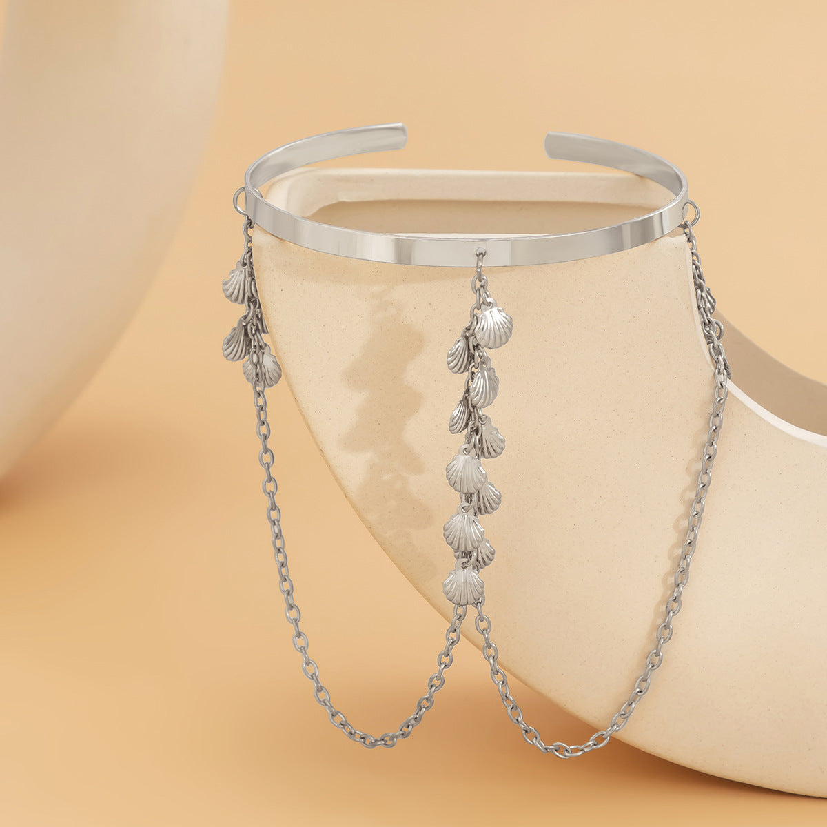 Ethnic style, personalized metal iron chain, arm chain, niche, simple, open-ended arm bracelet, arm ring, female - Korvel