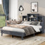Queen Size Storage Platform Bed Frame with USB Charging - Gray