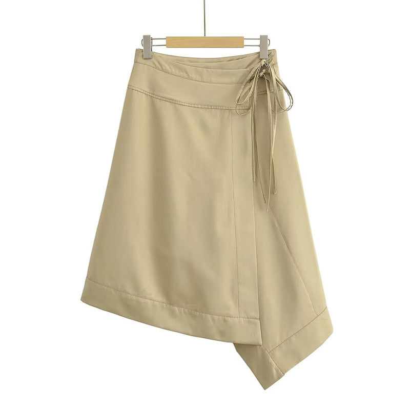 Summer New  Style Women's Fashionable Elegant Wrap Skirt with Mid-Waist and Midi Length - Korvel