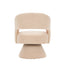 Fauteuil pivotant en tissu teddy nude