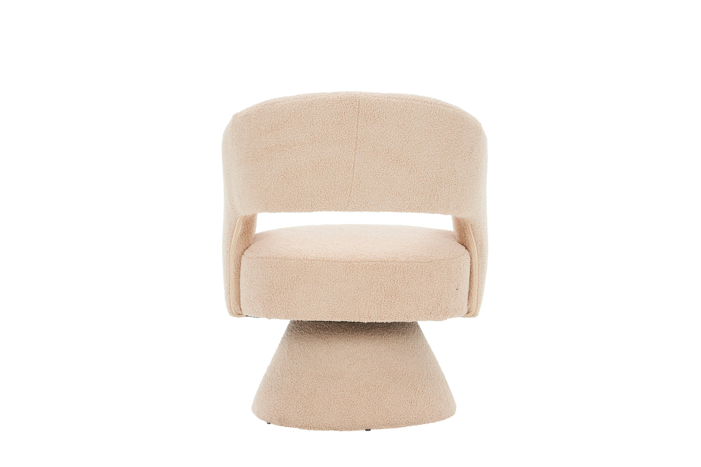 Fauteuil pivotant en tissu teddy nude