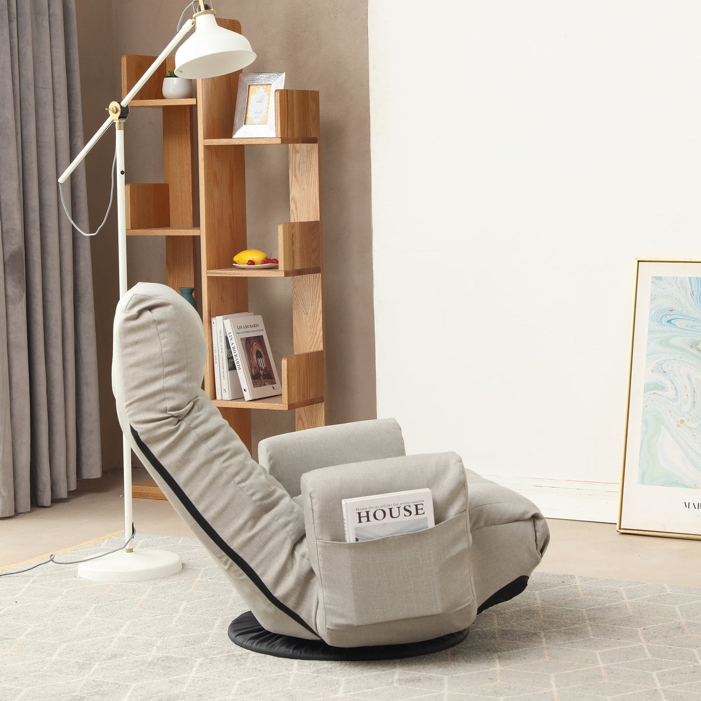 Adjustable head and waist game chair lounge chair in the living room 360 degree rotatable sofa chair - Korvel